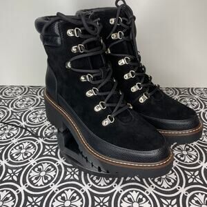 Giani Bernini Maddyson Lace-up Log-Sole Memory Foam Booties black 10m